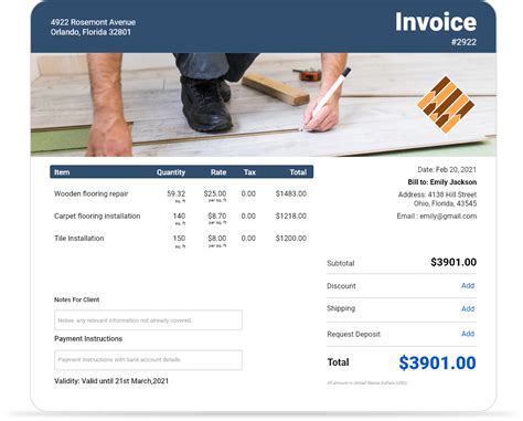 Flooring Invoice Template Free